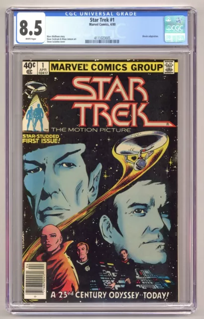 Star Trek #1 (CGC 8.5) Movie adaptation Kirk Spock Newsstand 1980 Marvel K309