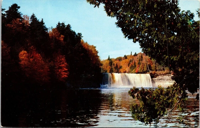 Tahquamenon Michigan Upper Peninsula Hiawatha River Waterfall Postcard VTG UNP
