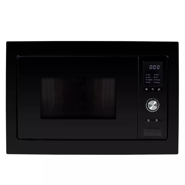 electriQ 25L Built in Integrated Standard Solo Microwave in Black