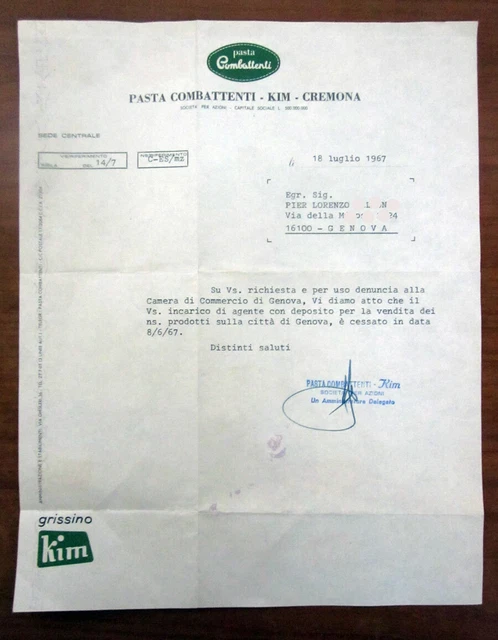Buste Et Papier à En-tête De L'Hôtel Roma Mario Taglietti (1925, Cremona) - Document Historique D'occasion