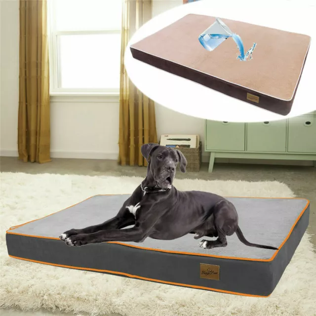 Premium Orthopedic Memory Foam Dog Bed Waterproof Pet Dog Crate Jumbo Mattress