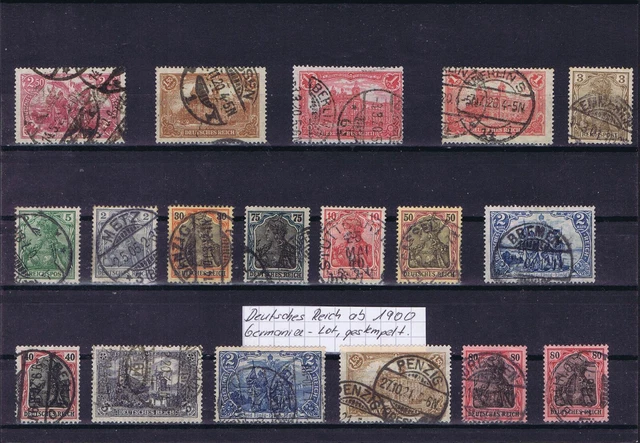 DR ab 1900 Germania-Lot, gestempelt