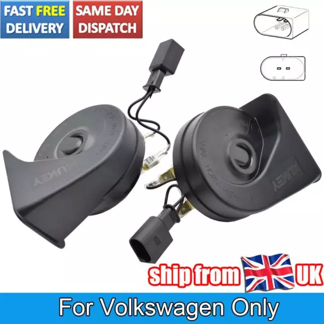 For VW Passat Jetta Caddy T5 T6 Polo Golf 410/510Hz Car Dual Pitch Snail Horn UK