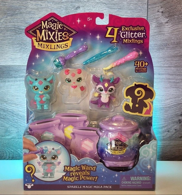 Magic Mixies Mixlings Méga Coffret Magique Étincelant 4 Figurines + Baguette - Dès 5 Ans