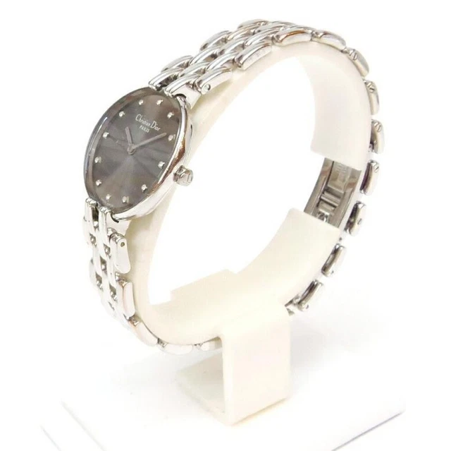 Christian Dior D44-120 Bagira Quartz Analog Stainless Silver Ladies Watch F/S 9