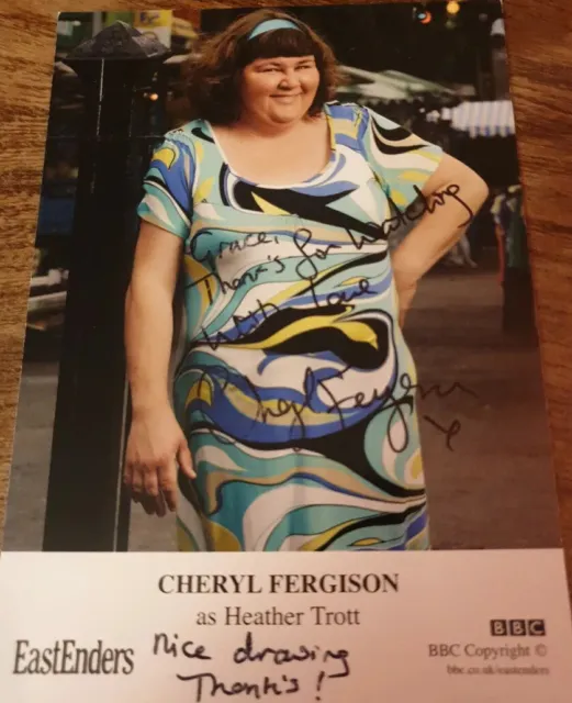 BBC EastEnders Heather Trott Cheryl Fergison Hand Signed Cast Card Autograph