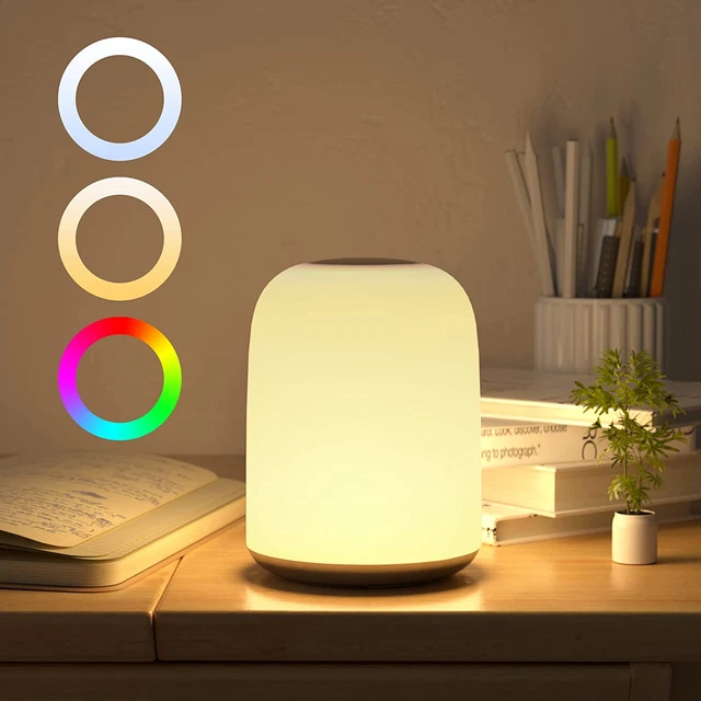Lampada Da Comodino Senza Fili, Luce Notturna Bambini LED, Che Controllo Touch,