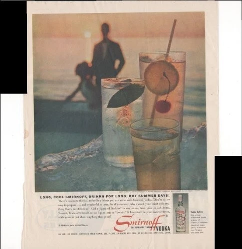 Smirnoff The Greatest Name In Vodka Long Cool Drinks 1960 Vintage Advertisement
