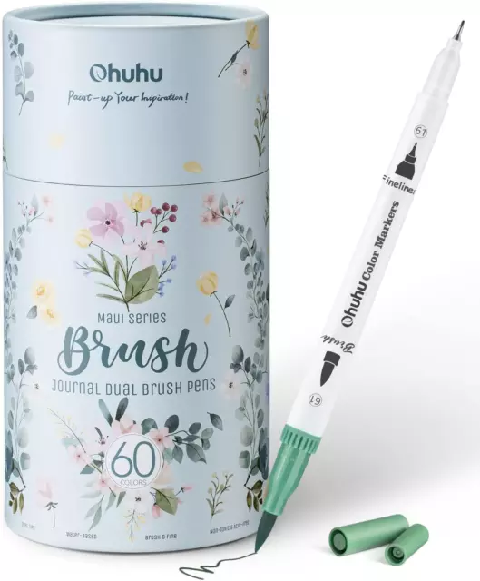 Ohuhu Brush Pen Set, 60 Filzstifte Aquarellstifte Pinselstifte Set Mit Doppelter
