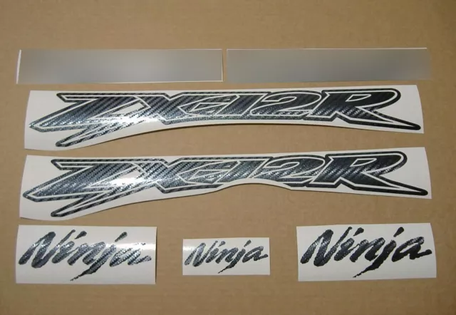 Stickers for Kawasaki ZX12R ninja decals set zx-12r carbon fiber look ZX1200 kit