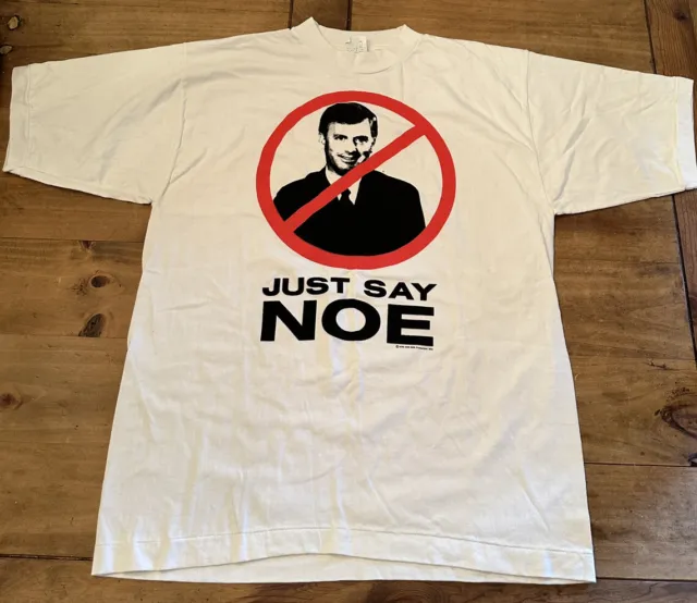 Rare Vtg 1992 George Bush Dan Quayle “Just Say Noe” Political T-shirt XL White