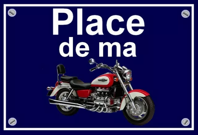 plaque " PLACE DE MA HONDA FC6 coloris blanc et rouge (22 cm x 15 cm x 3 mm)