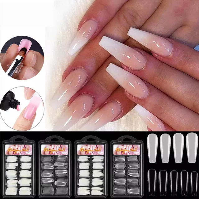 100 Pièces Gelée Gel Forme Double Moule Ongles Extension Conseils Boîte R