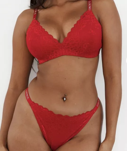 🌹BNWT LOUNGE UNDERWEAR Sustainable Red Lace Magic Bra 34C RRP £35🌹 £24.99  - PicClick UK