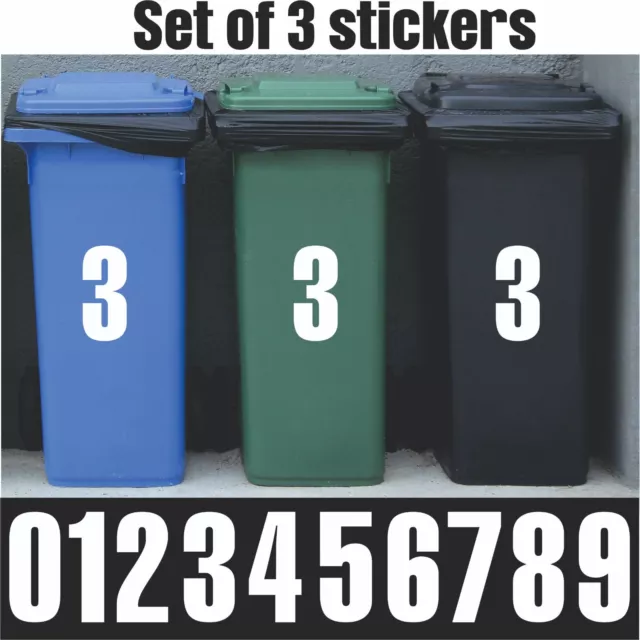 Large Number Stickers 10 Pack for WHEELIE BIN HOUSE NUMBERS SELF ADHESIVE