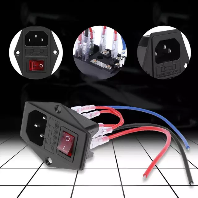 10A 220V/110V Power Supply Switch Printer Parts Fuse Switch Black for 3D Printer
