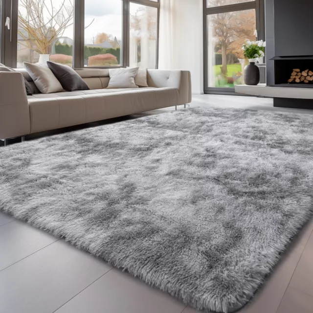 Fluffy Rugs Large Shaggy Rug Bedroom Living Room Anti Slip Soft Carpet Floor Mat