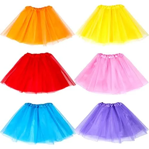 Koogel 6 PCS Tutu for Toddler Girls 3-Layer Multicolor Tutu Skirts Ballet Tut...