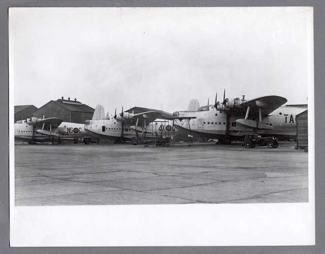 Short Sunderland Flying Boat Large Original Vintage Press Photo Raf 0005
