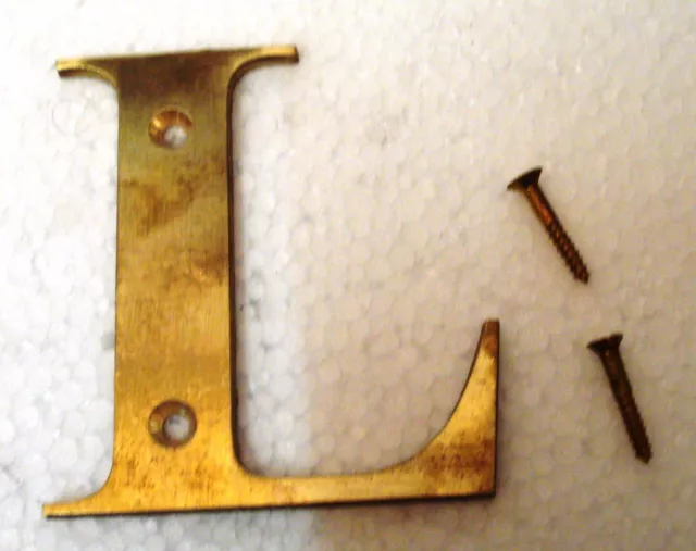 L – 3” Brass Letters / Letter - HOUSE DOOR Sign - 1st ALPHABET
