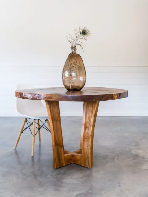 Coffee Table - Tropical Hardwood, Live Edge Coffee Table, Wooden engraved Gift