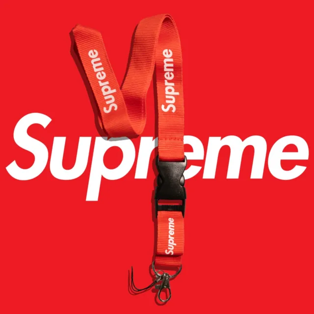 Supreme Lanyard Keychain Necklace for IDs and Keys (Red) Detachable End