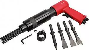 Air Hammer Descaler Needle Gun Tool Kit Paint & Rust Remover 4 x Chisels ct0676