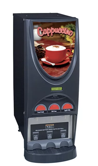Bunn iMIX-3 iMIX® Hot Drink Dispenser, 3 Hoppers, Cappuccino Display, Black