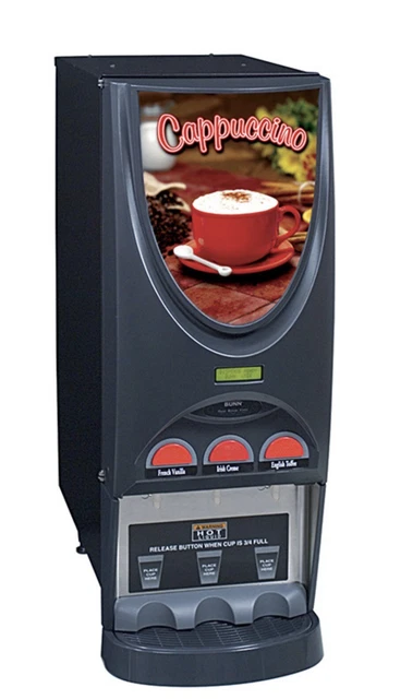 Bunn iMIX-3 iMIX® Hot Drink Dispenser, 3 Hoppers, Cappuccino Display, Black