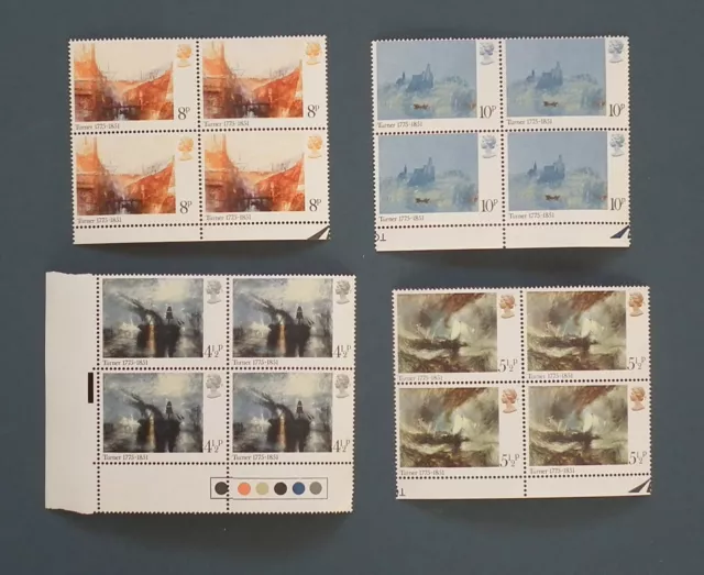 GB 1975 Birth Bicentenary of J.M.W.Turner SG971 - SG974  Blocks of 4 MNH