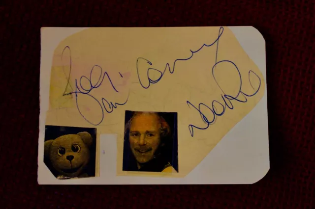 ROGER DE COURCEY (Nookie Bear) Hand SIGNED 5x3.5” Autograph Book Page Comedy TV
