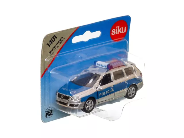 Siku 1401 Polizei Streifenwagen - VW Passat Auslandsmodell Policja OVP - 0102