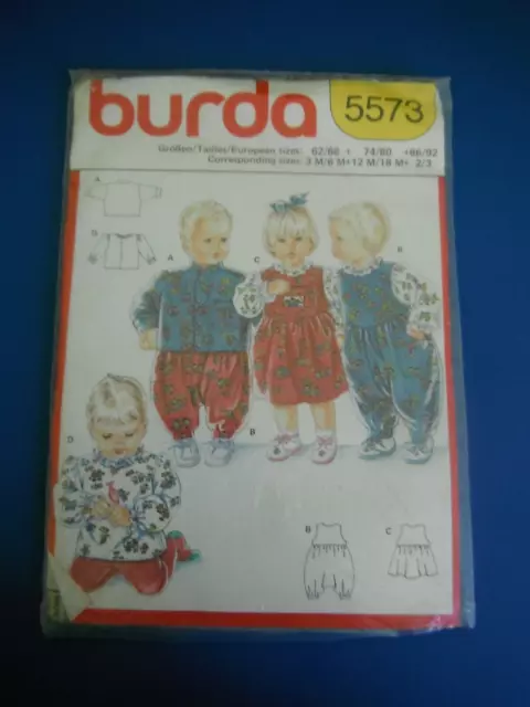 Vintage Burda Funwear Nähmuster #5573 Kleinkind Kleidung geschnitten