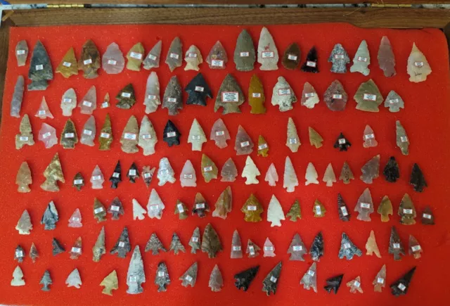 Collection Of (123) Western Gem Arrowheads- Ex Gary Bracken.