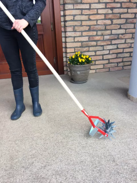 2 in 1: GARTENFRÄSE + JÄTEMESSER Sternfräse Krümler Bodenkrümler mit Stiel