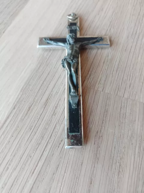 altes  KREUZ/ KRUZIFIX  /HANDKREUZ     13 cm METALL