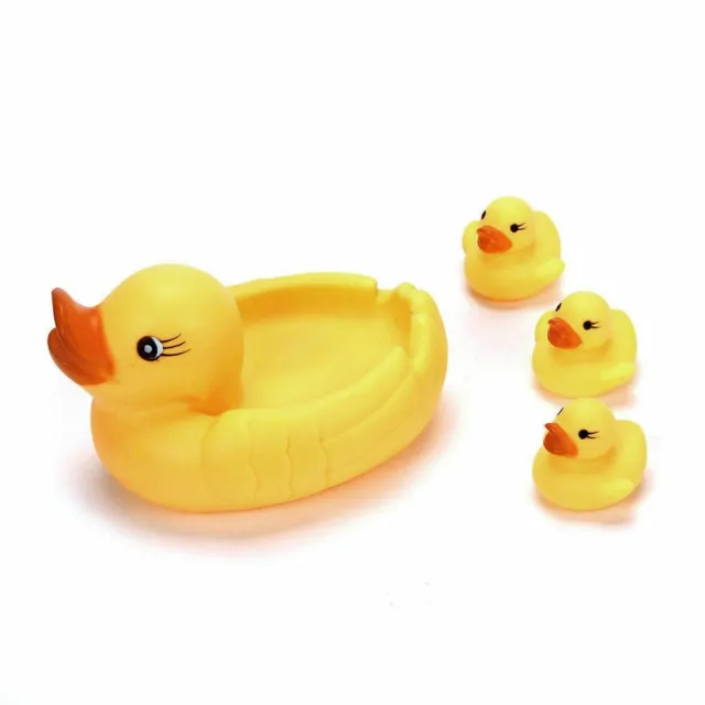 anatre da bagno Mummy & Baby Rubber Race Squeaky Ducks Family 1 anatra grande & anatra 3 piccola DK