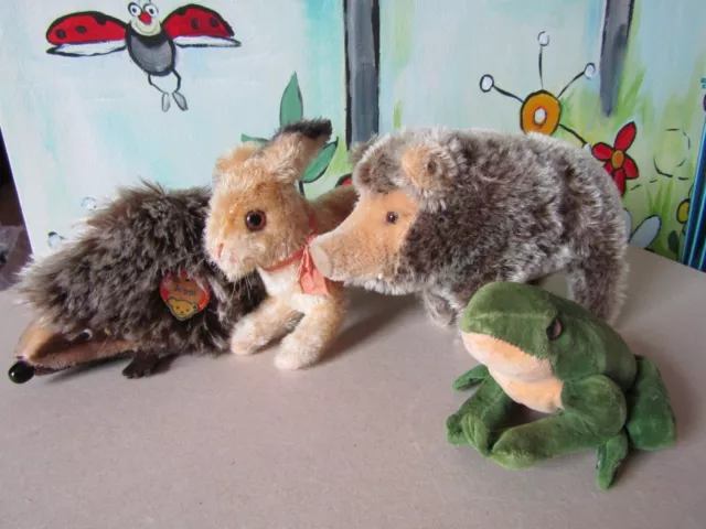 Steiff  Konvolut, Hase Hoppy, Frosch Froggy, Igel Joggi, Dalle, alle mit IDs