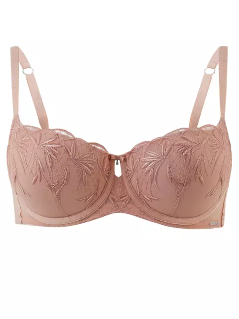 M&S AUTOGRAPH CHILLI EMBROIDERED PADDED UNDERWIRED BALCONY BRA