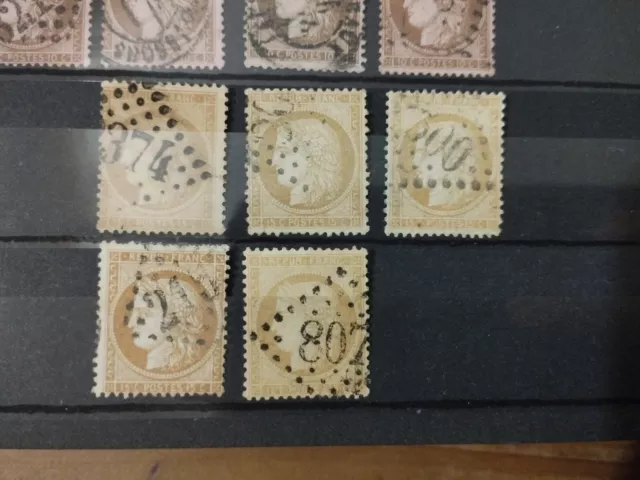 Timbre France 1871 Type Cérès N 59 Differente Obliterations Teintes
