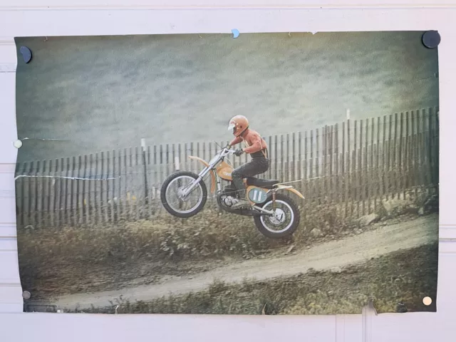 Husqvarna Motorcycle Jumping Racing Vintage  3765 1970's 24" x 36" Poster #135