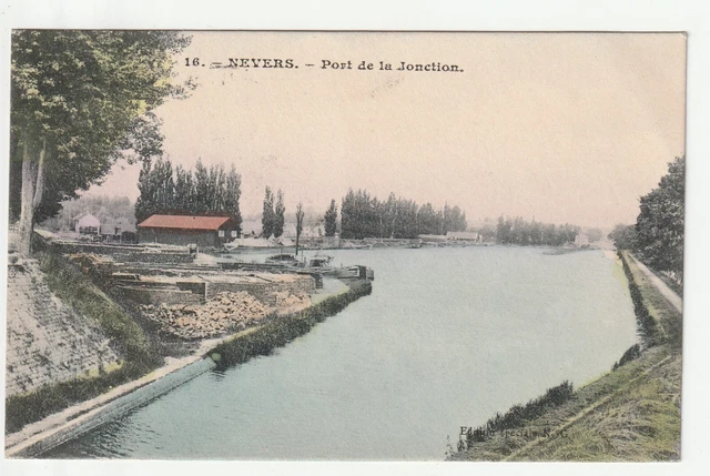 NEVERS - Nievre - CPA 58 - the port of the Junction Péniche - nice color card