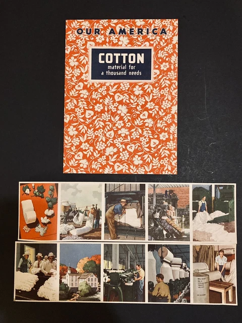 1943 Coca-Cola Our America Cotton Student Workbook With Lithograph Prints (B)