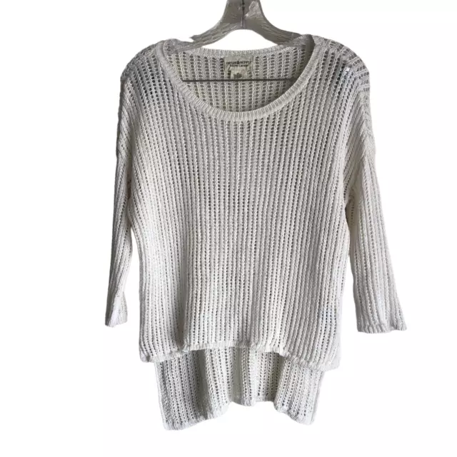 Denim & Supply Ralph Lauren Women's Open Knit Sweater Size S Hi Low Oversized