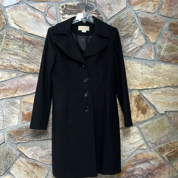 Michael Kors, women's Wool / Cashmere Blend Coat, black, size 8