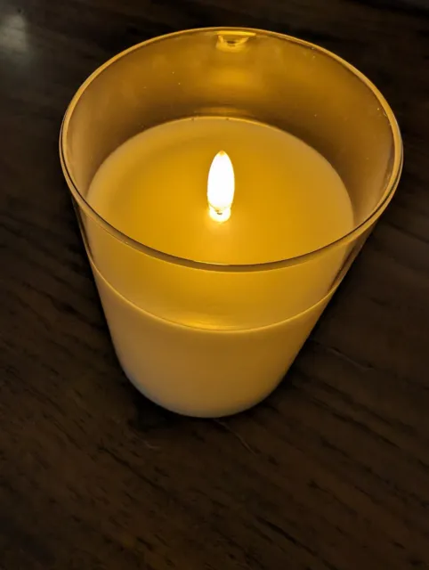 POTTERY BARN Radiance Flickering Flameless Candle-3.5x5"-Small-NWT
