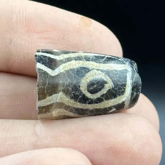 Ancient Afghanistan Pyu Culture Longevity Dzi Eye Agate Bead