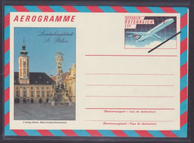 Ö.1990 ANK.Nr.24 Aerogramm Briefumschlag-Kuvert mit Schrägbalken VORLAGESTÜCK !