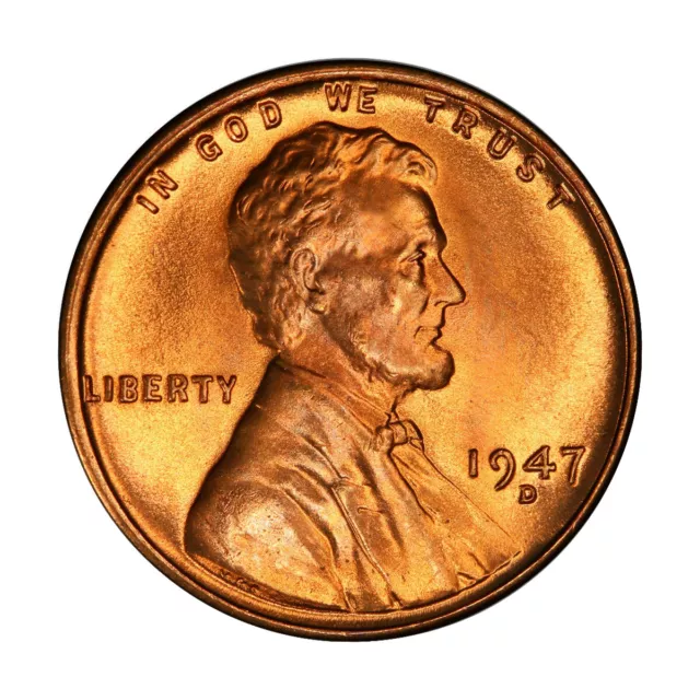 1947 D Lincoln Wheat Cent Choice BU 1c Brilliant Uncirculated OBW Superb Detail