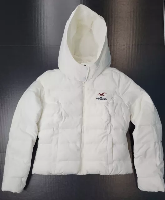 Hollister Puffer Jacket White - Sherpa-Lined Women's Size Medium BRAND NEW!!
